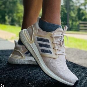 Used adidas Women's Cream Ultra Boost Parley Linen Shoes Size 8